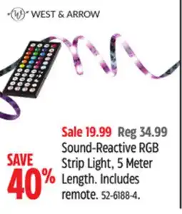 Canadian Tire West & Arrow Sound-Reactive RGB Strip Light offer
