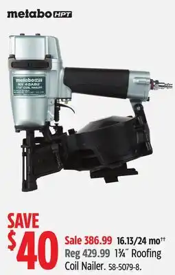 Canadian Tire 1 1/4 Roofing Coil Nailer offer
