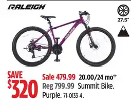 Canadian Tire Raleigh Summit Bike offer