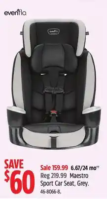Canadian Tire Evenflo Maestro Sport Car Seat offer