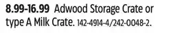 Canadian Tire Type A Adwood Storage Crate or type A Milk Crate offer
