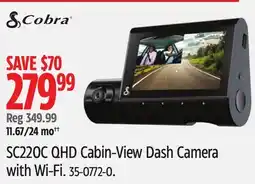 Canadian Tire COBRA SC220C QHD Cabin-View Dash Camera with Wi-Fi offer
