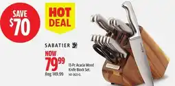 Canadian Tire SABATIER 13-Pc Acacia Wood Knife Block Set offer