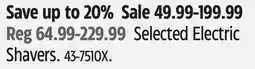 Canadian Tire Selected Electric Shavers offer