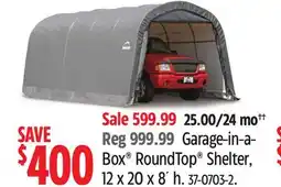 Canadian Tire Shelter Logic Garage-in-a-Box RoundTop Shelter, 12 x 20 x 8´ h offer