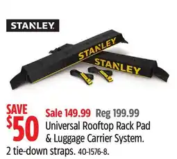 Canadian Tire Stanley Universal Rooftop Rack Pad & Luggage Carrier System offer