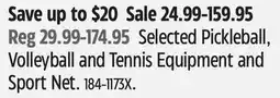 Canadian Tire Mikasa Selected Pickleball, Volleyball and Tennis Equipment and Sport Net offer
