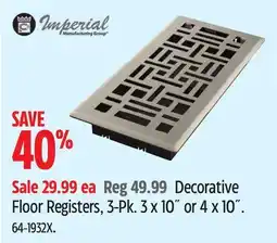 Canadian Tire Imperial Decorative Floor Registers, 3-Pk offer