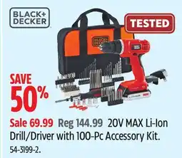 Canadian Tire 0V MAX Li-Ion Drill/Driver with 100-Pc Accessory Kit offer