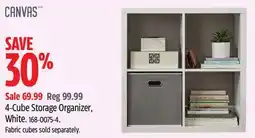 Canadian Tire CANVAS 4-Cube Storage Organizer, White offer
