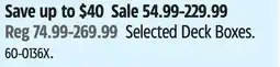 Canadian Tire KETER Selected Deck Boxes offer