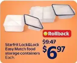 Walmart Starfrit Lock&Lock Easy Match food storage containers offer