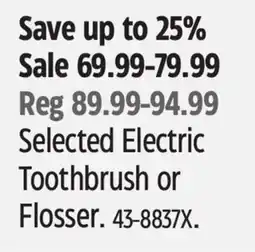 Canadian Tire Selected Electric Toothbrush or Flosser offer