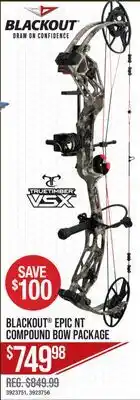 Cabela's BLACKOUT EPIC NT COMPOUND BOW PACKAGE offer