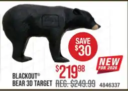 Cabela's BLACKOUT BEAR 3D TARGET offer