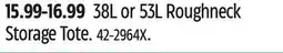 Canadian Tire 38L or 53L Roughneck Storage Tote offer
