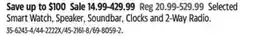 Canadian Tire Selected Smart Watch, Speaker, Soundbar, Clocks and 2-Way Radio offer