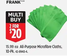 Canadian Tire FRANK All-Purpose Microfibre Cloths offer