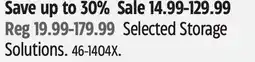 Canadian Tire MASTERCRAFT Selected Storage Solutions offer
