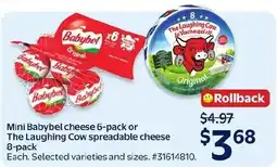 Walmart Babybel mini cheese 6-pack or The Laughing Cow spreadable cheese 8-pack offer