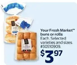 Walmart Your Fresh Market buns or rolls offer