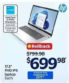 Walmart hp 17.3" fhd ips laptop offer