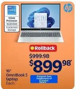 Walmart Hp omniBook 5 laptop offer