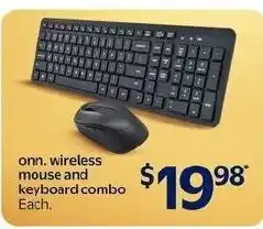 Walmart onn wireless mouse and keyboard combo offer
