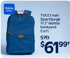 Walmart Tucci Italy SportSurge 17.3" laptop backpack offer