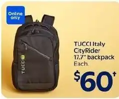 Walmart Tucci Italy CityRider backpack offer