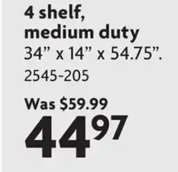 Home Hardware 4 shelf, medium duty Adjustable Shelving Units offer