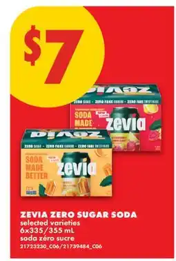 No Frills ZEVIA ZERO SUGAR SODA, 6X335/355 ML offer