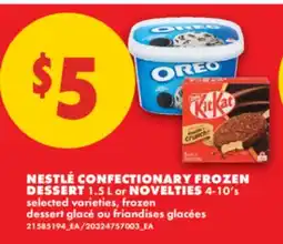 No Frills NESTLÉ CONFECTIONARY FROZEN DESSERT, 1.5 L OR NOVELTIES, 4-10'S offer