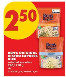 No Frills BEN'S ORIGINAL BISTRO EXPRESS RICE, 240/250 g offer