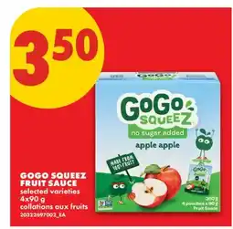 No Frills GOGO SQUEEZ FRUIT SAUCE offer