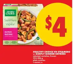 No Frills HEALTHY CHOICE VH STEAMERS or SIMPLY DINNER ENTRÉES offer