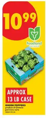 No Frills GREEN PEPPERS, APPROX 13 LB CASE offer