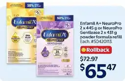 Walmart Enfamil A+ NeuroPro powder formula refill offer