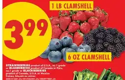 No Frills STRAWBERRIES, 1 LB CLAMSHELL, BLUEBERRIES OR BLACKBERRIES, 6 OZ CLAMSHELL offer