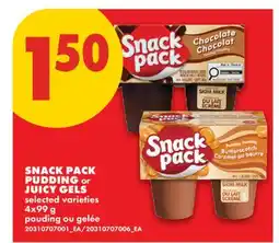 No Frills SNACK PACK PUDDING OR JUICY GELS offer