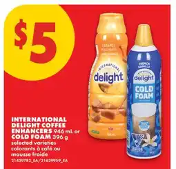 No Frills INTERNATIONAL DELIGHT COFFEE ENHANCERS, 946 ML OR COLD FOAM, 396 G offer