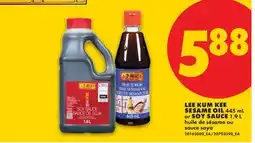 No Frills LEE KUM KEE SESAME OIL, 445 ML OR SOY SAUCE, 1.9 L offer