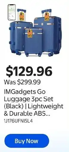 Walmart IMGadgets Go Luggage 3pc Set offer