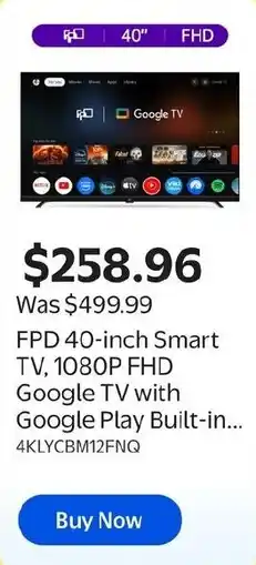 Walmart Google TV 40-inch Smart TV offer