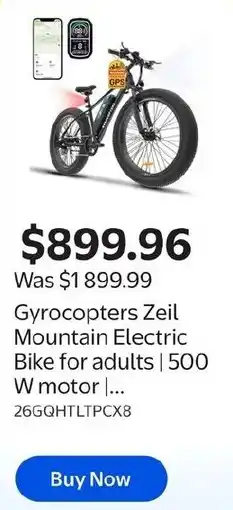 Walmart Gyrocopters Zeil Mountain Electric Bike for adults offer