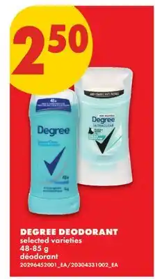 No Frills DEGREE DEODORANT offer