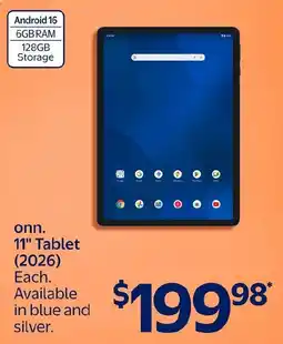 Walmart onn. 11" tablet offer