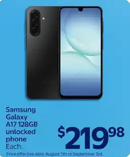Walmart Samsung Galaxy A17 128GB offer