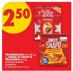 No Frills TOWNHOUSE, 247-391 G OR CHEEZ-IT SNAP'D CRACKERS, 213 G offer