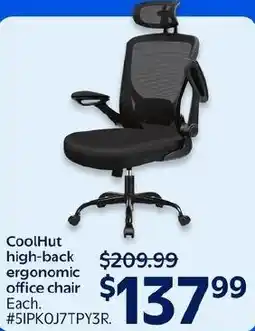 Walmart CoolHut high-back ergonomic office chair offer